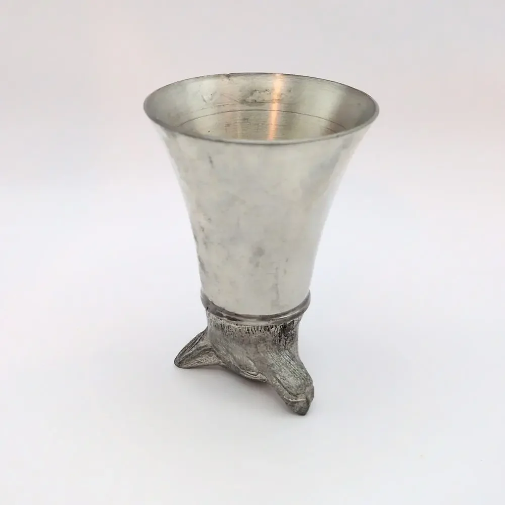Vintage Pewter Animal Stirrup Cup Fox Comoy's Made in Sheffield England
